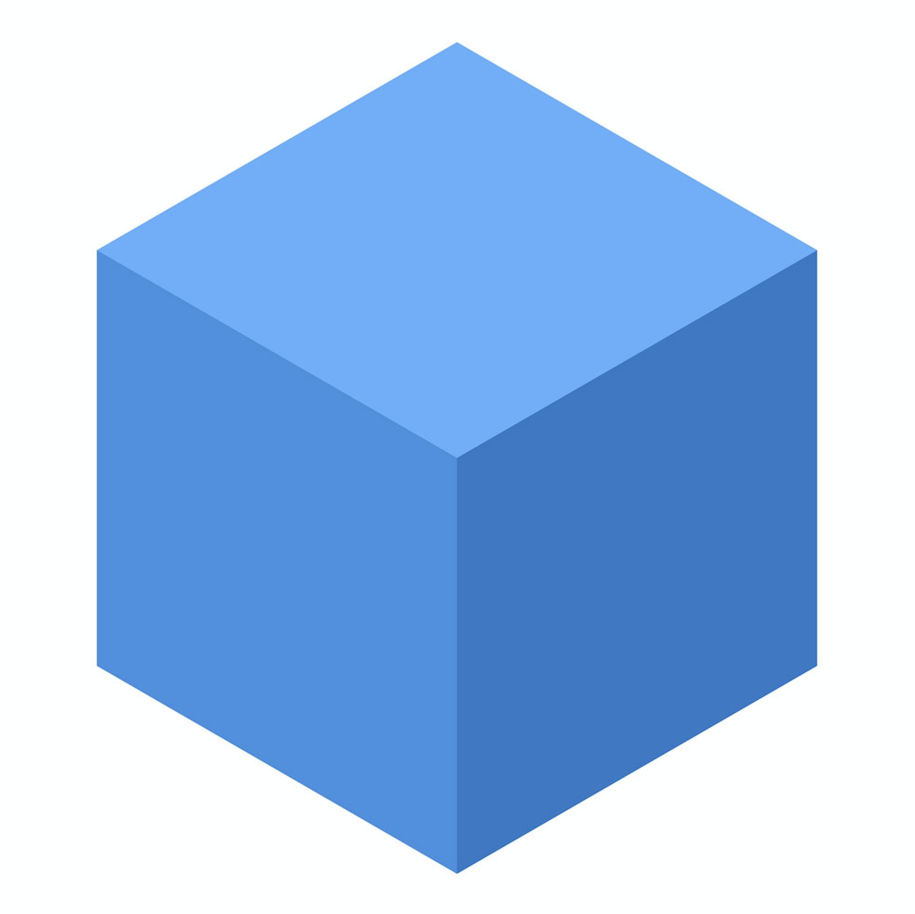 Blue cube. Голубой куб. Изометрический куб. Куб без фона. 3д куб на прозрачном фоне.